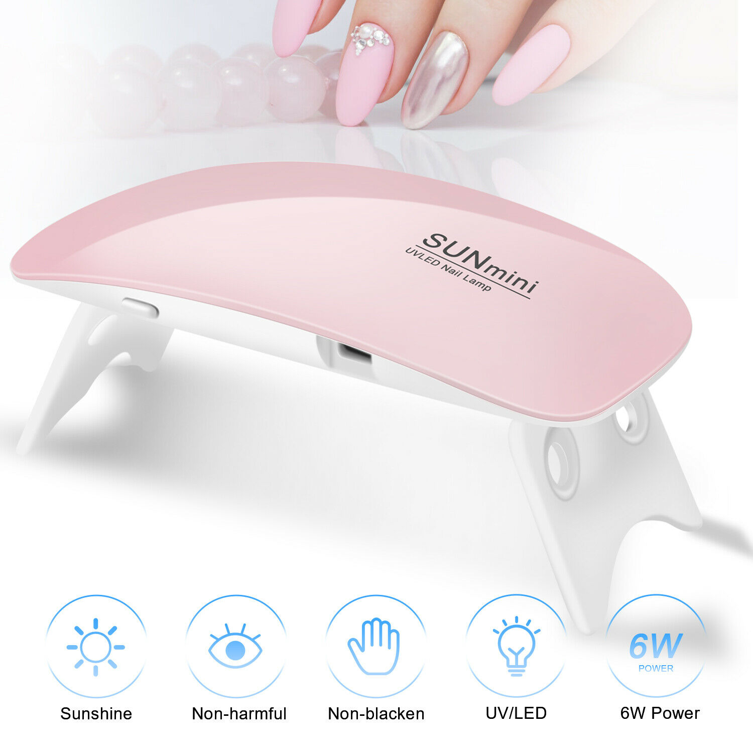 SUNmini2 USB Mini 6W UV Nail Gel Curing Lamp Light Nail Gel Polish Dryer Nail Art Machine