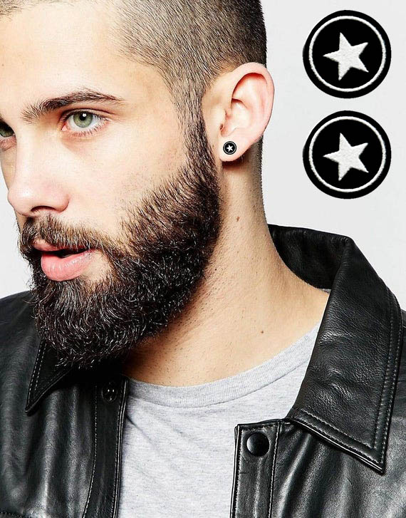 Mens Classy Star Designed Magnetic Earrings