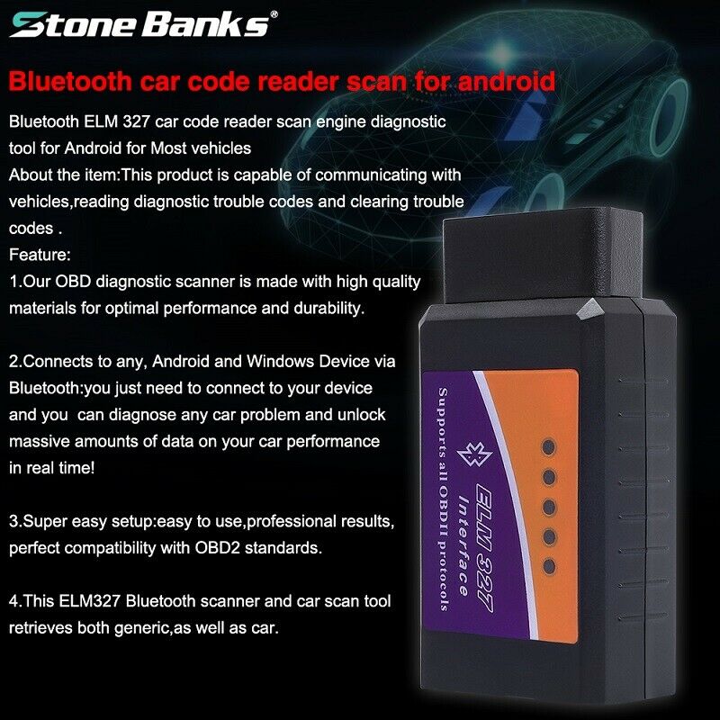 ELM327 V2.1 Bluetooth Interface OBDII OBD2 USB Diagnostic Auto Car Scanner Scan