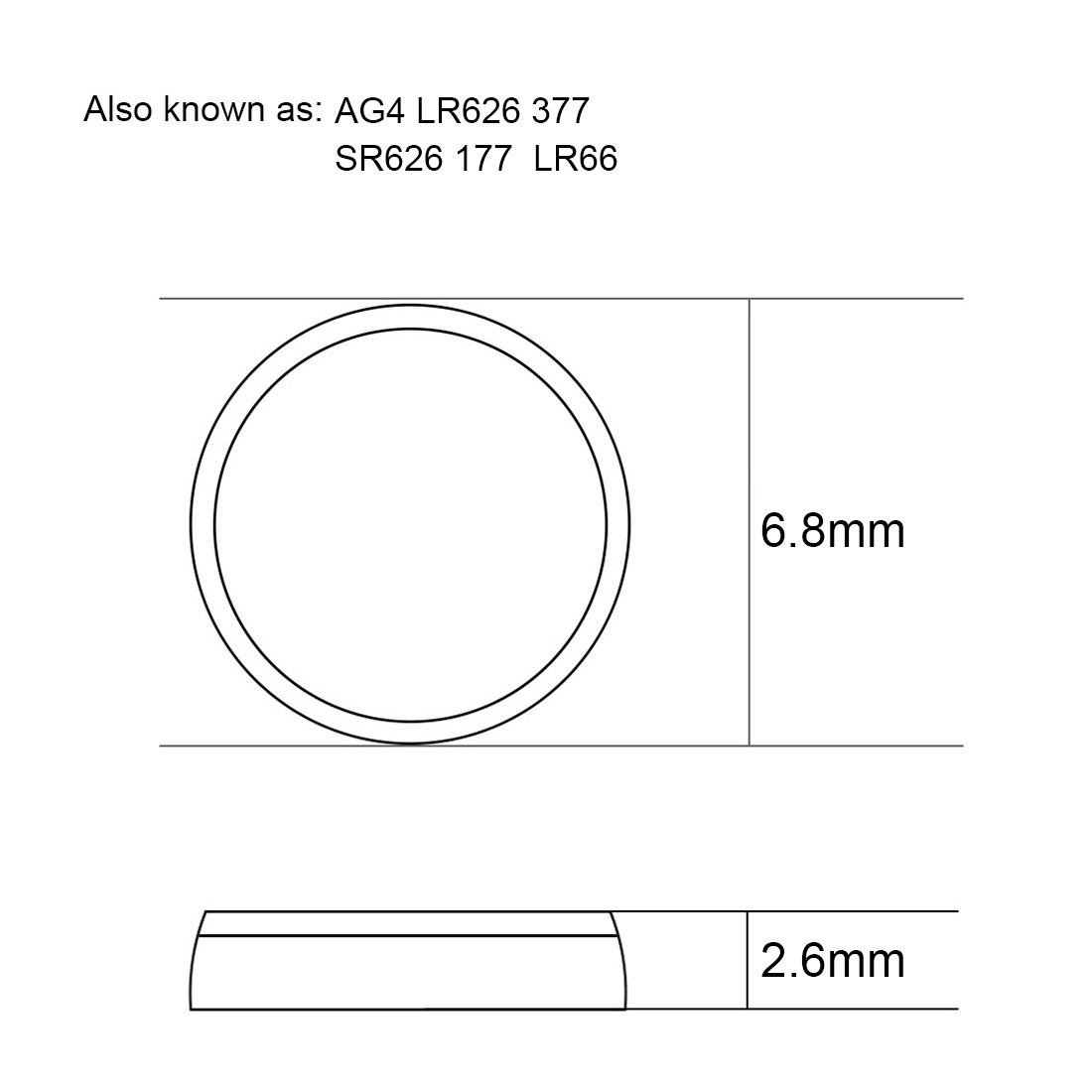 2x AG4 LR626 377 CX66W Alkaline Cell Watch Battery