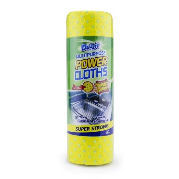 10 Pack Duzzit Multi-Purpose Power Cloths Super Strong Tough Stains Non Scratch - Made in UK