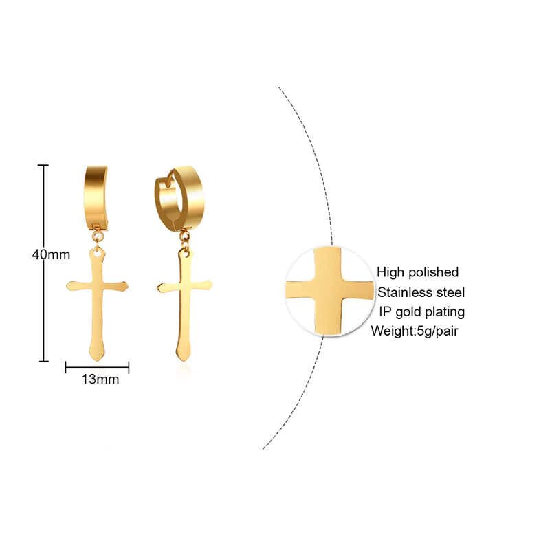 Unisex Cross Dangle Earrings Trending Drop Style