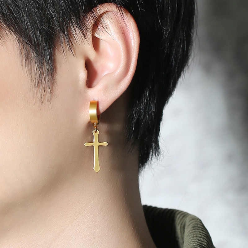 Unisex Cross Dangle Earrings Trending Drop Style