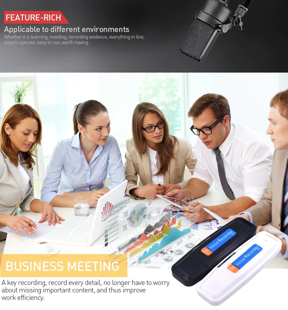 Spy Audio Digital Voice Recorder USB Disk Drive for Windows &amp; Mac Upto 32GB