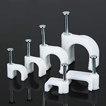 100pcs Cable Clips Mount Steel Nail Wire Wall Hanging Screw Mounting Screw