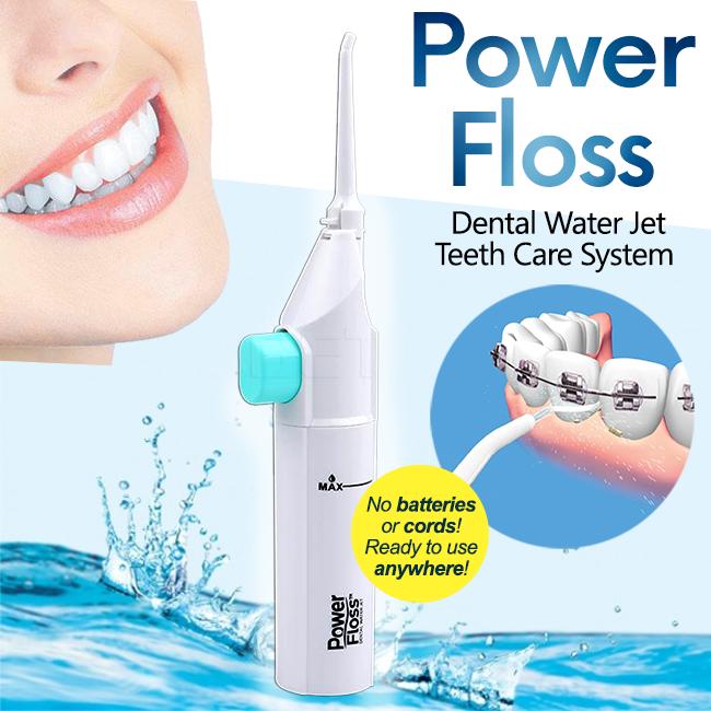 Power Floss Portable Dental Air Powered Water Jet Cords - For Adults &amp; Kids