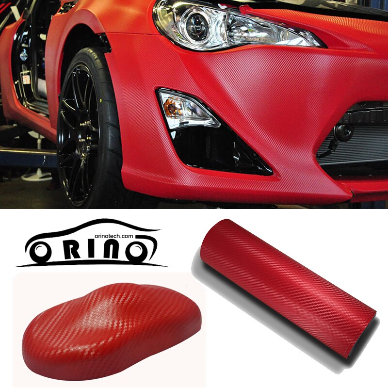 Red Carbon Fiber Vinyl Film Wrap DIY Laptop Motorcycle Car