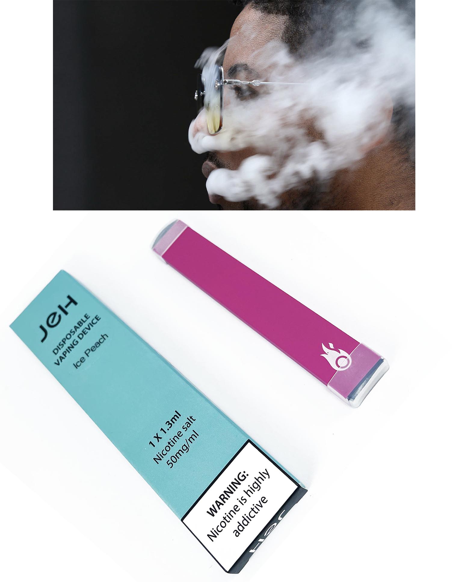 JEH Ready To Smoke Electronic Cigarette Upto 400 Puffs VapePen - Ice Peach Flavour