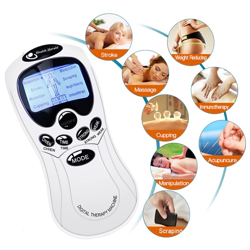 8 Mode Digital Physiotherapy Machine Relax Massager Muscle Stimulator Ems/Tens Acupuncture Therapy