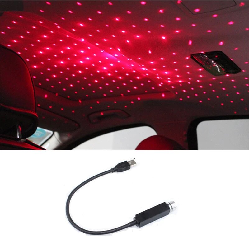 Car Styling Mini LED USB Roof Star Night Lights Projector Ambient Atmosphere Galaxy Lamp Decoration