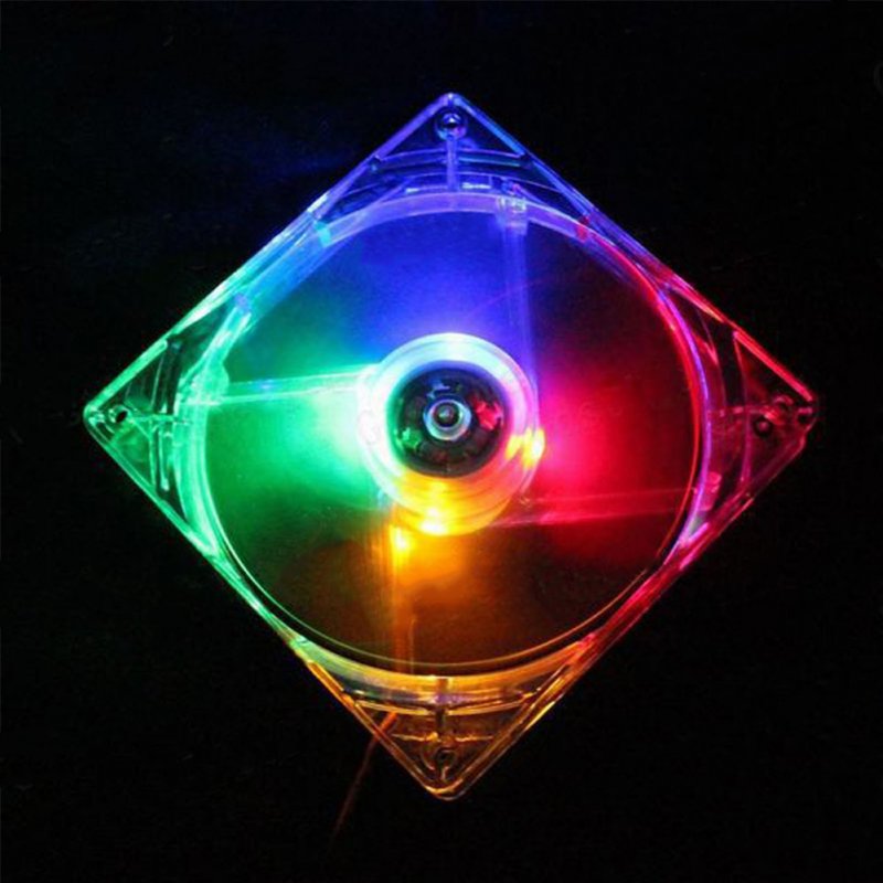 Computer PC Fan With LED 80mm Silent Cooling Fan 12V LED Luminous Chass Computer Case Mod
