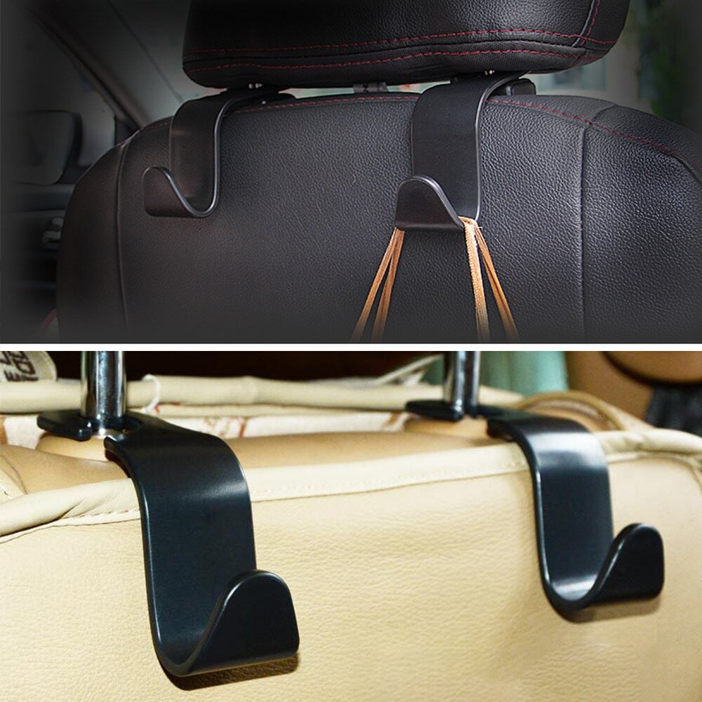 2pcs Universal Car Seat Back Hook Portable Hanger Holder Storage For Car Bag Purse Cloth