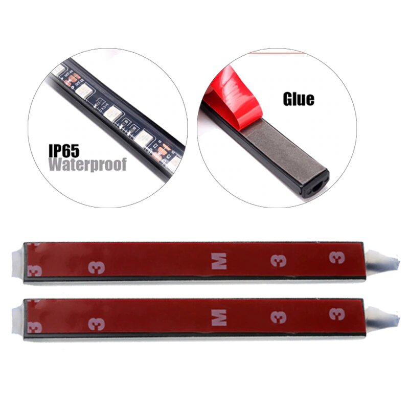 4 in1 Car LED Strip Light 7 Multicolor Interior RGB Under Dash Lighting Wireless Remote Control