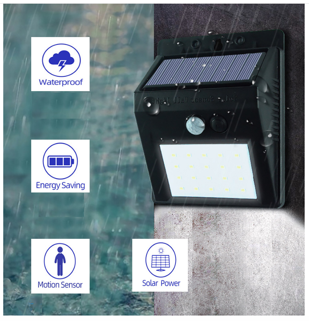 Solar LED Lights Outdoor Motion Sensor Lights Wireless IP65 Waterproof Outdoor Solar Security Lights