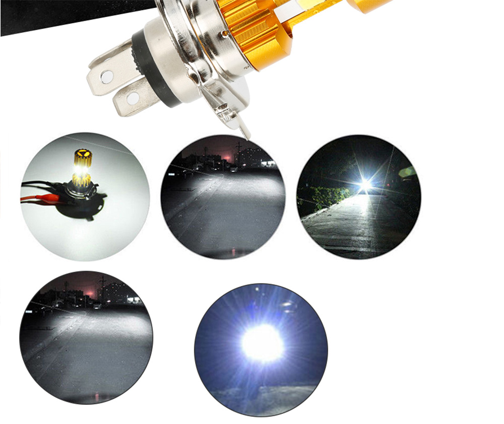 Motorcycle Headlight H4 BA20D COB 12V 75W 6 LED moto High/Low Beam Led Bulbs Super Bright 1pcs