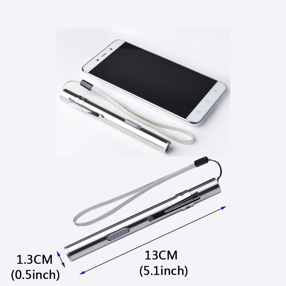 LED Torch Usb Mini Rechargeable Flashlight Stainless Steel Glare Pen Light Lithium Battery Easy To Carry around for doctor car fixer