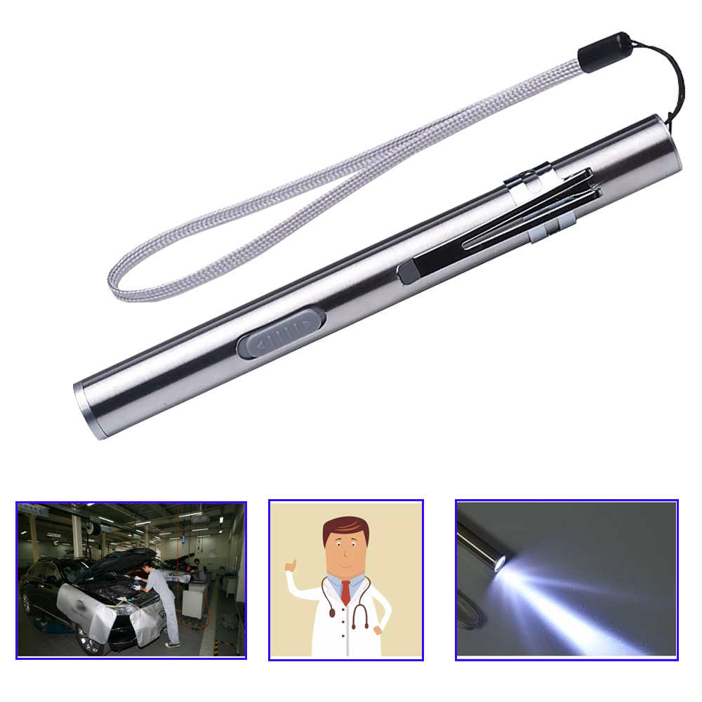 LED Torch Usb Mini Rechargeable Flashlight Stainless Steel Glare Pen Light Lithium Battery Easy To Carry around for doctor car fixer