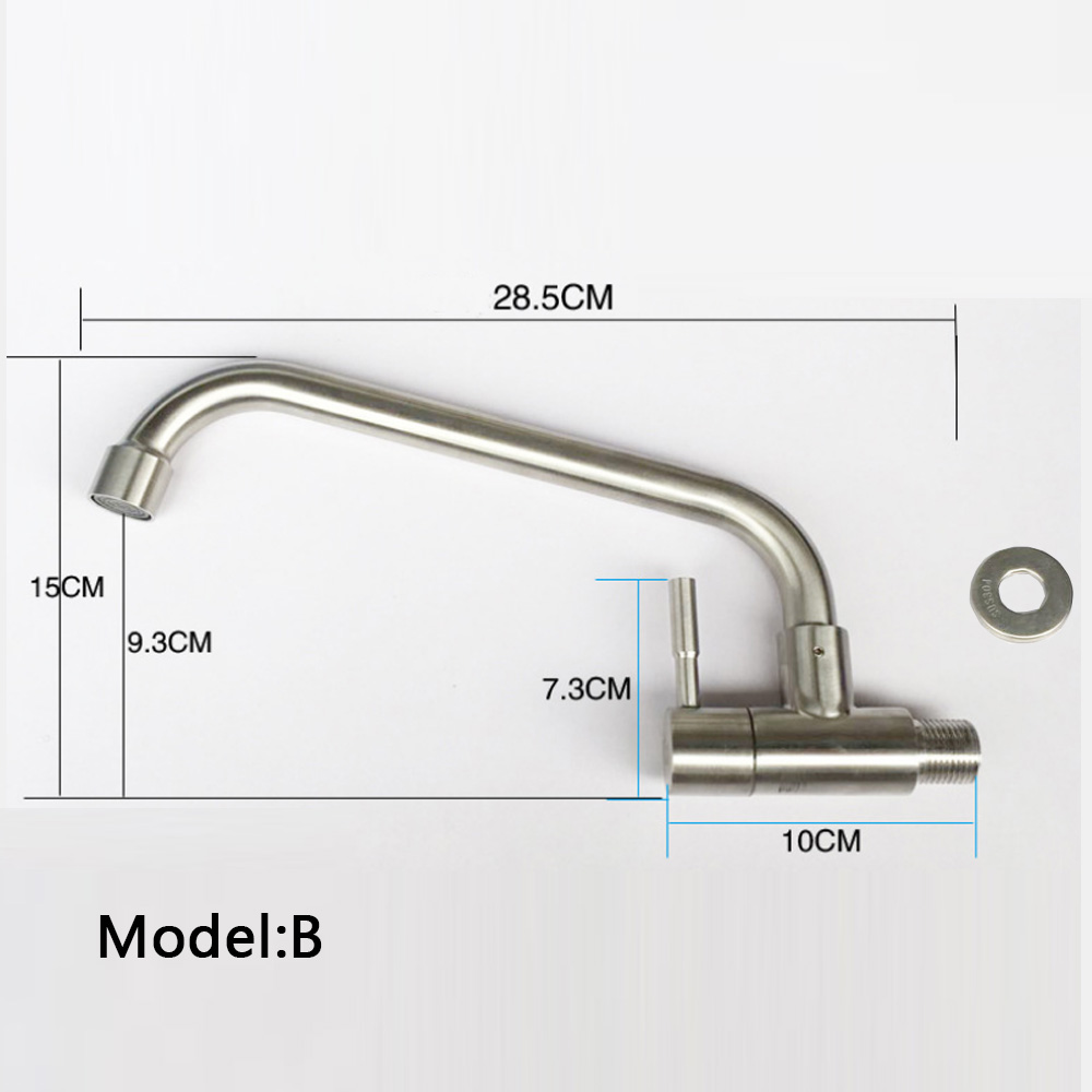 In-wall SUS304 Stainless steel Faucet Sink cold water Faucet Single Hole Faucet Single Handle