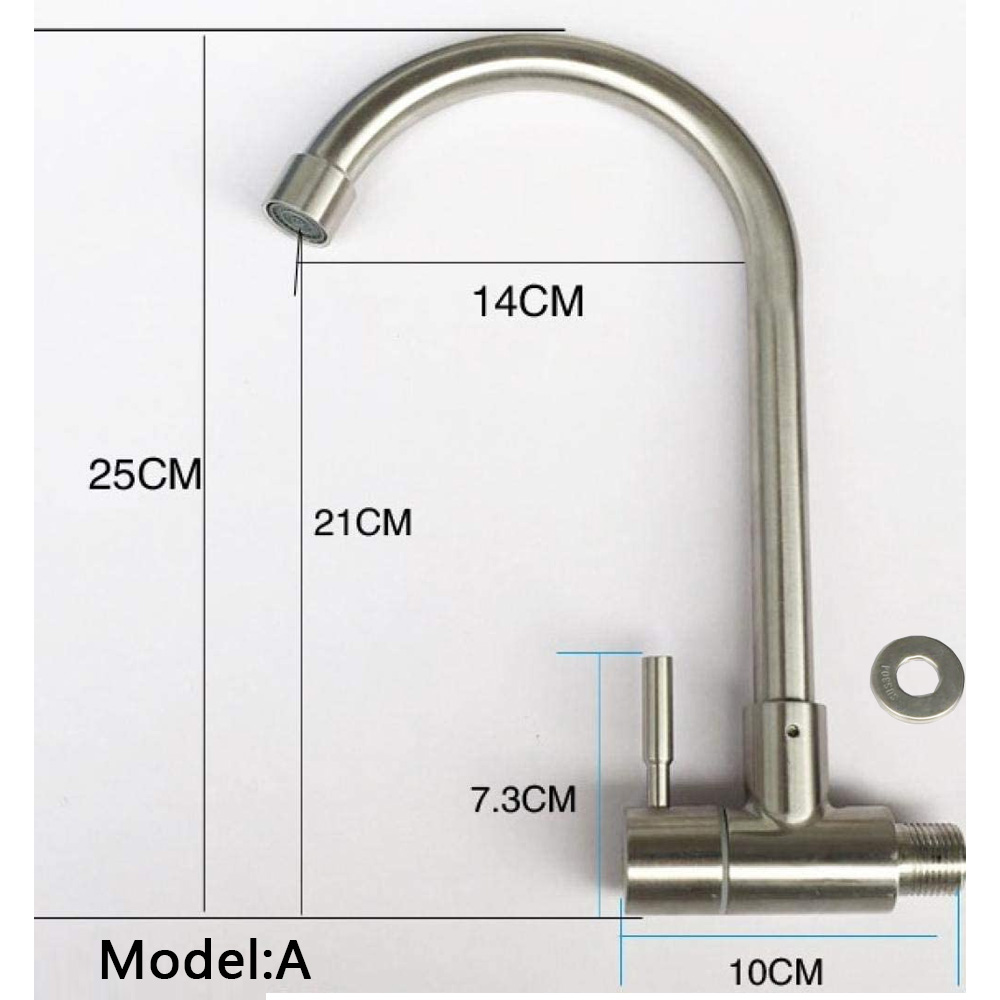 In-wall SUS304 Stainless steel Faucet Sink cold water Faucet Single Hole Faucet Single Handle
