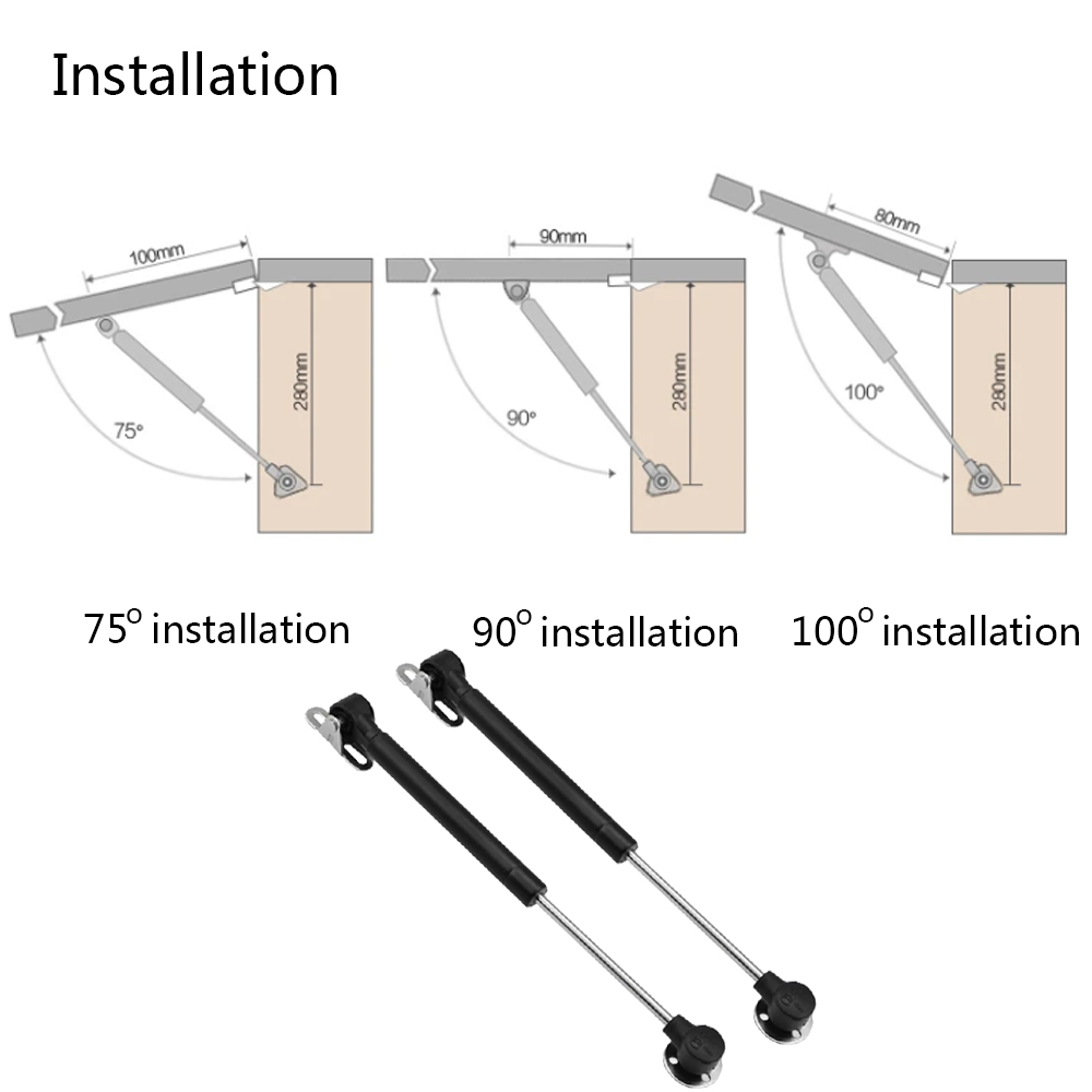 Hydraulic rod pneumatic rod Gas Struts for Cabinets 100N 22lb Soft Open Gas Spring Lid Stay Cabinet Door Lift Support