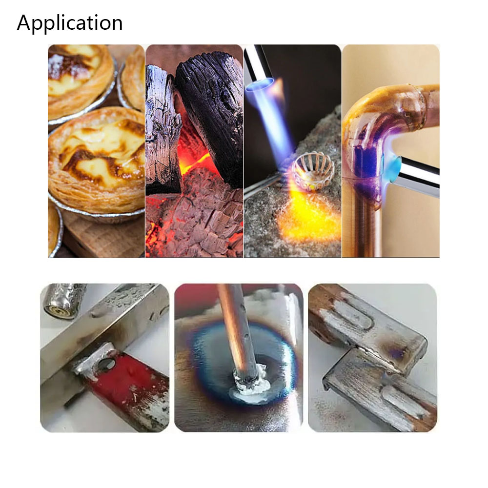 Butane Gas Torch Lighter Culinary Cooking Adjustable Flame with Reverse Use for BBQ Jewelry Welding