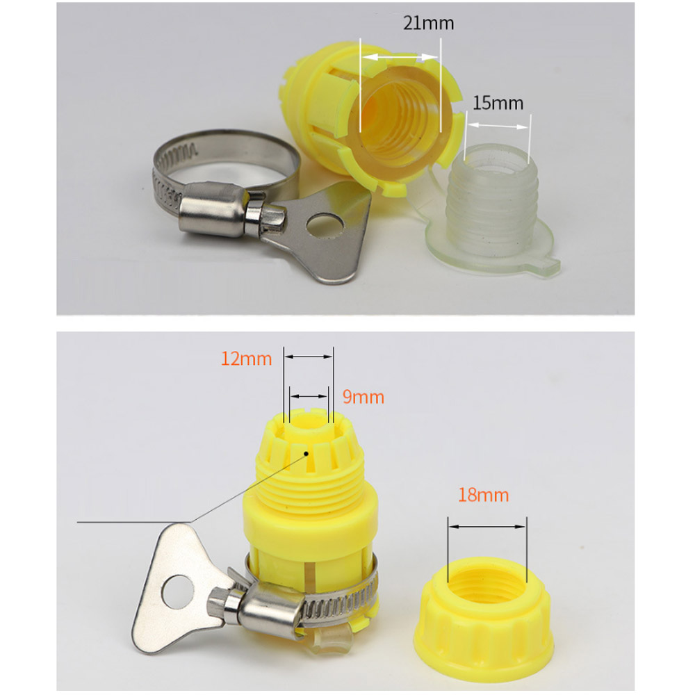 Garden Water Hose Connector with Clamp 1/2 Inch Adjustable Garden Hose Pipe Tube Tap Adapter Quick Connect