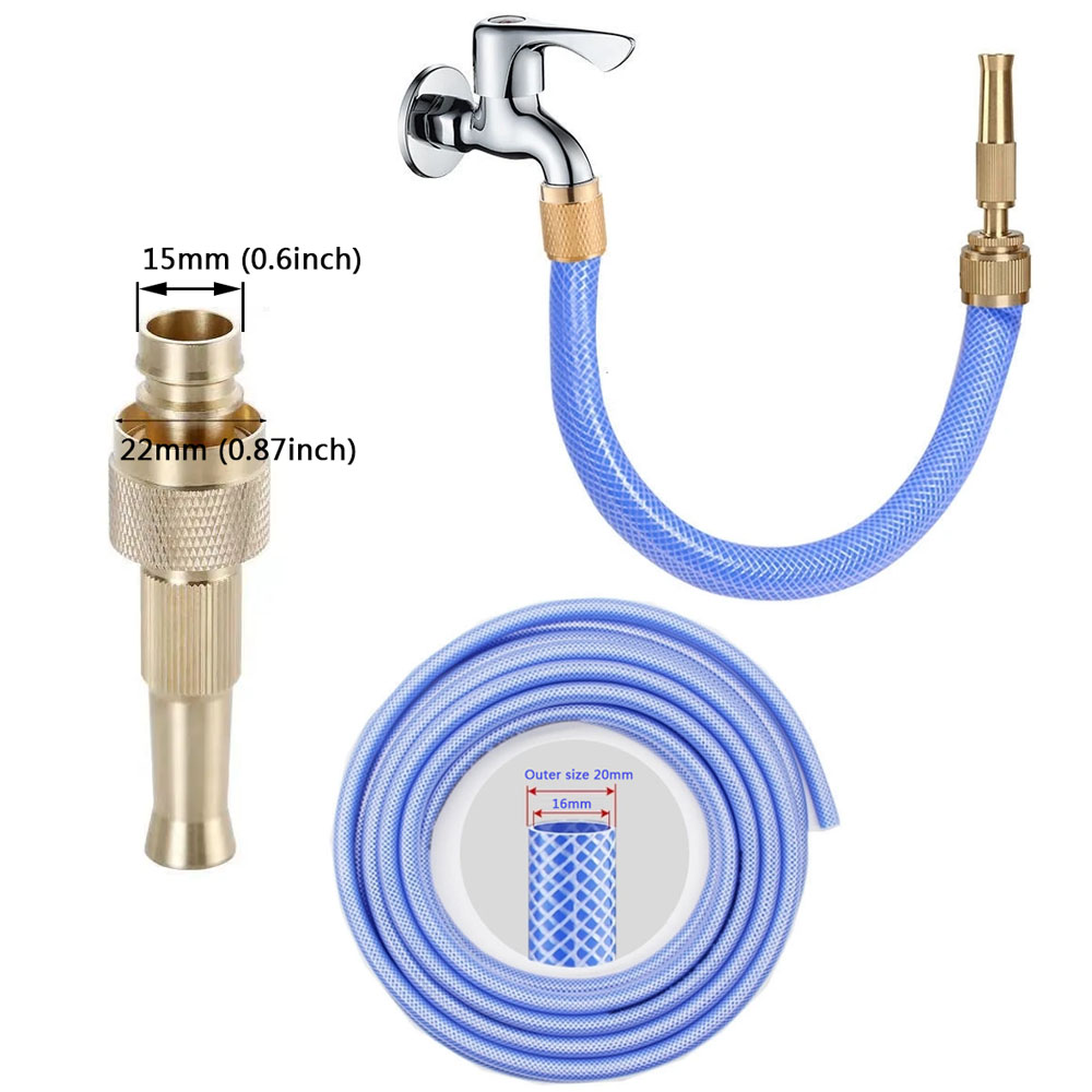 Brass Hose Nozzle Sprayer Adjustable High-pressure Jet Sweeper Sprinkler Water Gun Watering Car Wash