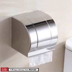 Toilet Paper Holder Wall Mounted Stainless Steel Bathroom Tissues Roll Dispenser Storage Rack Silver one size