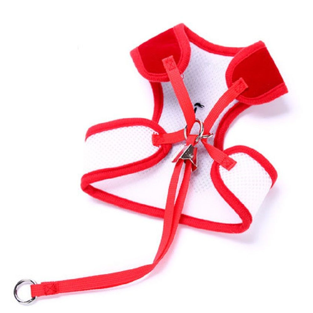 Harness and Leash Set Breathable Pet Harness Vest Mesh Dress Bow Chest Belt Collar For Dog Rabbit