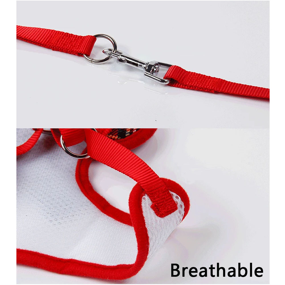 Harness and Leash Set Breathable Pet Harness Vest Mesh Dress Bow Chest Belt Collar For Dog Rabbit