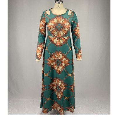 2021 High quality Slim Summer Dress Women Robe Africaine Bazin Fashion Ethnic Print Evening Dress Ankara Ladies Dress