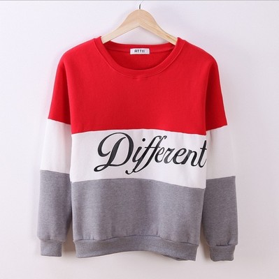 2021 High quality Autumn Spring Women Hoodies Patchwork Sweatshirt Fleece Letter Printed Tracksuits Long Sleeve