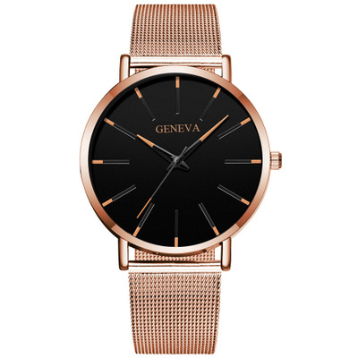 2021 High quality Simplicity Men's Fashion Ultra Thin Simple Men Business Stainless Steel Mesh Belt Quartz Watch