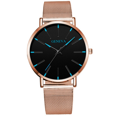 2021 High quality Simplicity Men's Fashion Ultra Thin Simple Men Business Stainless Steel Mesh Belt Quartz Watch