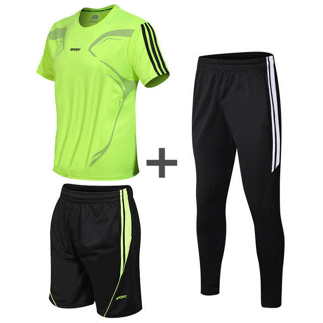 2021 High quality 3pcs men's sportswear sets sports shorts and men T-shirts and men sweatpants men's gym tracksuit