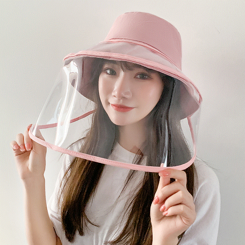 2021 High quality Anti-fog Panama Hat Unisex Summer Anti-saliva Bucket Hats Big Brim Transparent TPU protection Removable Fisherman hat Sun Cap