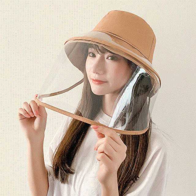 2021 High quality Anti-fog Panama Hat Unisex Summer Anti-saliva Bucket Hats Big Brim Transparent TPU protection Removable Fisherman hat Sun Cap