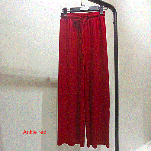 2021 High quality Soft Comfort Women Pants  New High Waist Casual Summer Slacks Pants Women Ice Silk Ankle-Length Long Trousers Female Slacks