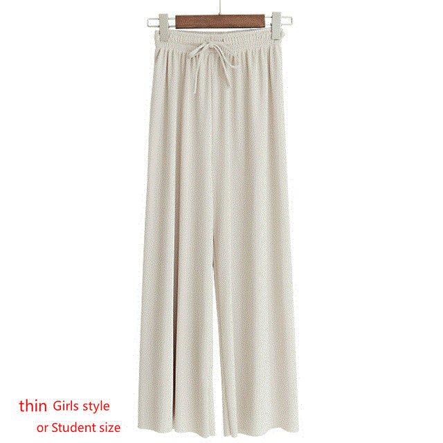 2021 High quality Soft Comfort Women Pants  New High Waist Casual Summer Slacks Pants Women Ice Silk Ankle-Length Long Trousers Female Slacks