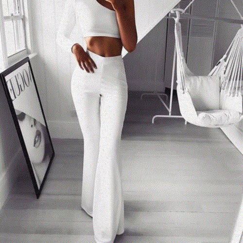 2021 High quality Summer Autumn Solid Elegant Female Lady Women's Palazzo Flared Wide Killer Legs Pants High Waist OL Ladies Career Long Trousers