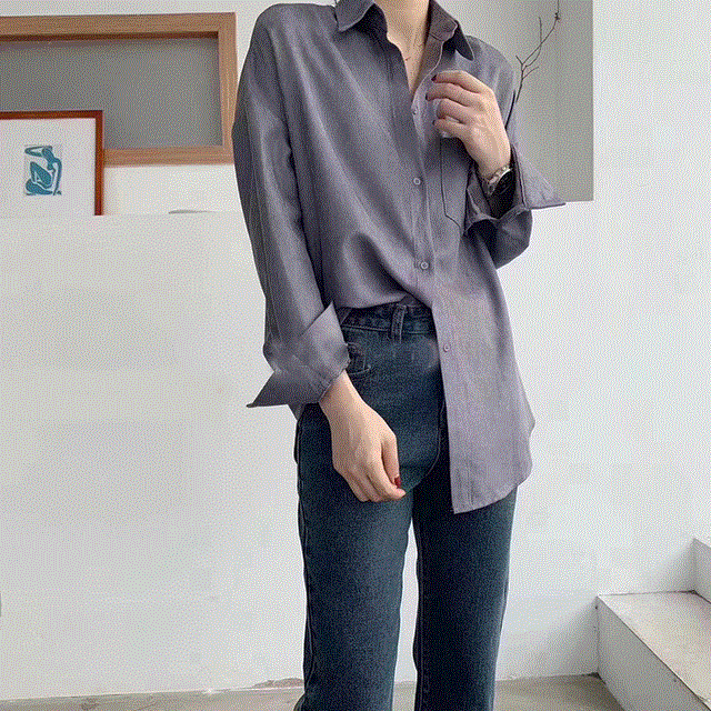 2021 High quality White Blouse Women Suede Long Sleeve Formal Shirt  Autumn Lapel Ladies Blouse Streetwear 8866