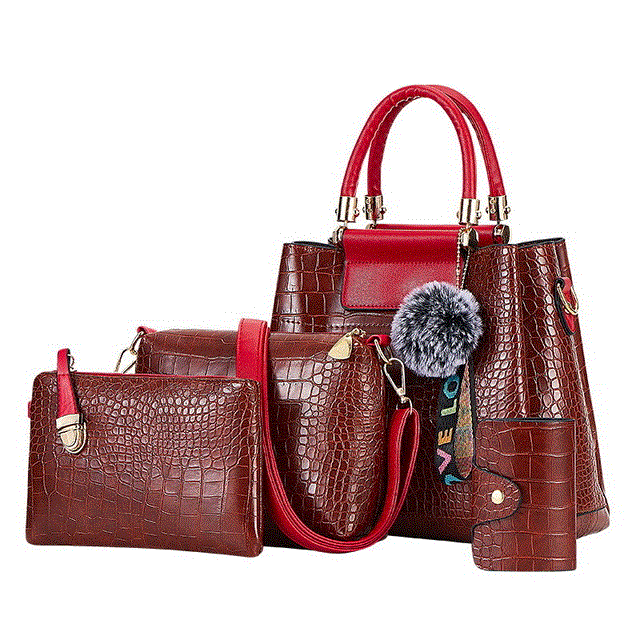2021 High quality 4Pcs Women Bags Luxury Female Handbags PU Leather Shoulder Bags Brand Composite Bags Crossbody