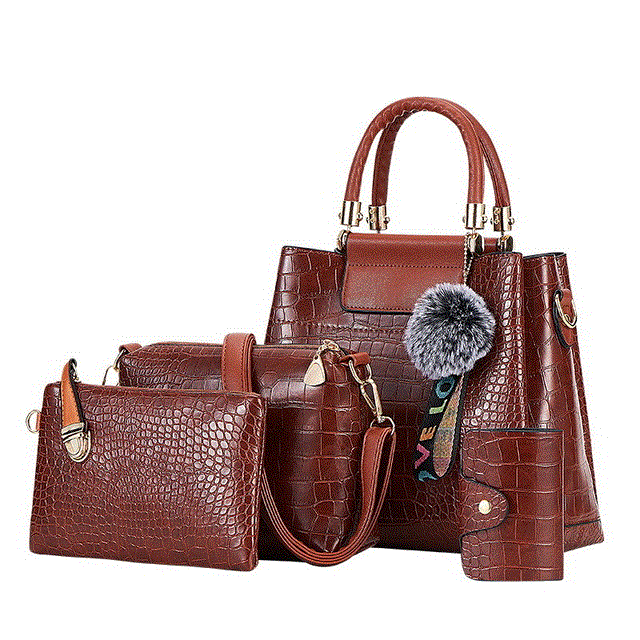 2021 High quality 4Pcs Women Bags Luxury Female Handbags PU Leather Shoulder Bags Brand Composite Bags Crossbody