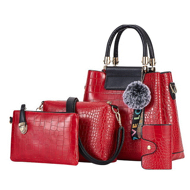 2021 High quality 4Pcs Women Bags Luxury Female Handbags PU Leather Shoulder Bags Brand Composite Bags Crossbody