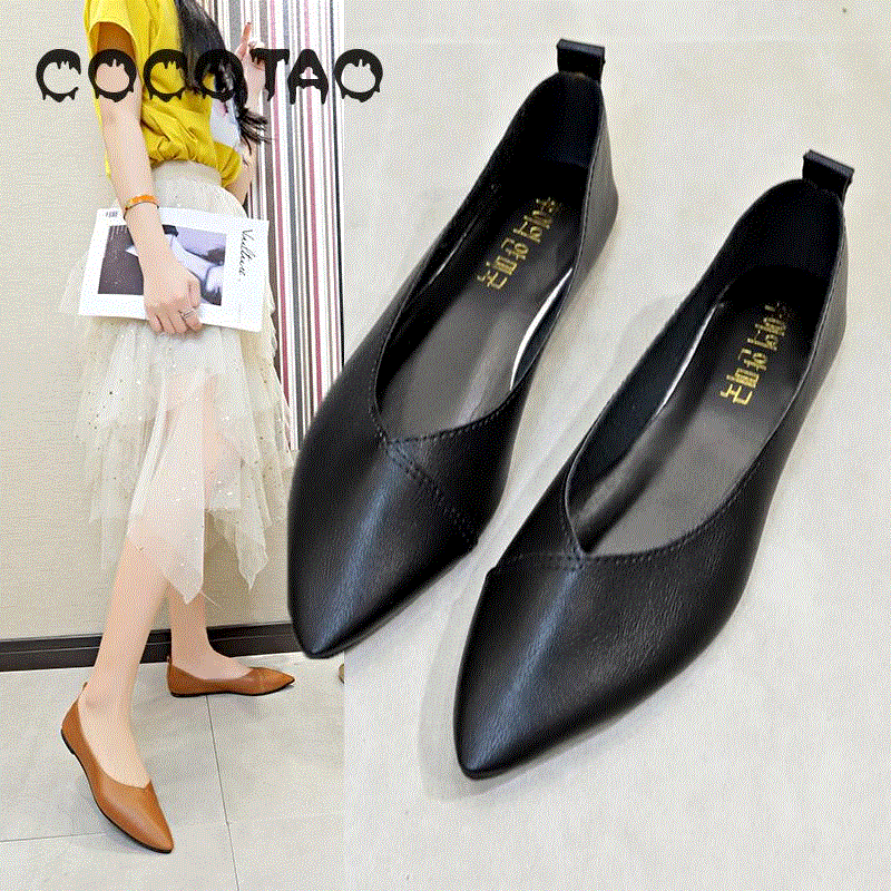 2021 High quality Hot Sale Nethong Shoes Of The Same Style Spring Summer Baitao Pointed Single Shoe Flat Sole Shallow