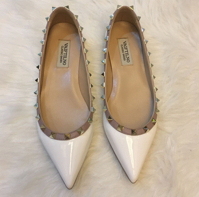 2021 High quality women shoes flat rivets shoes PU leather Ballet shoes flat heels boat shoes single shoes 34-43