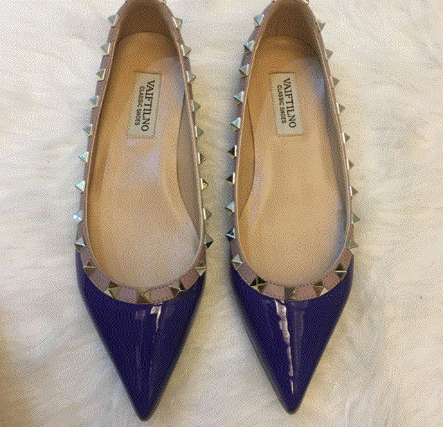 2021 High quality women shoes flat rivets shoes PU leather Ballet shoes flat heels boat shoes single shoes 34-43