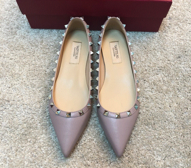 2021 High quality women shoes flat rivets shoes PU leather Ballet shoes flat heels boat shoes single shoes 34-43