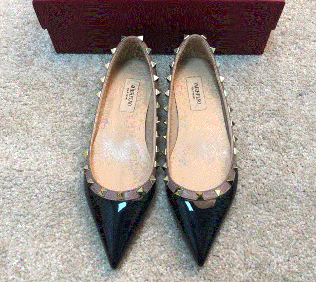 2021 High quality women shoes flat rivets shoes PU leather Ballet shoes flat heels boat shoes single shoes 34-43