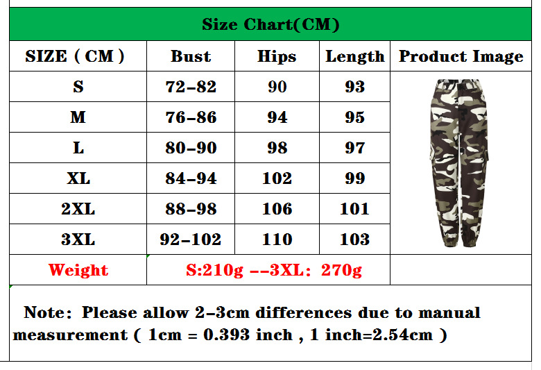 2021 High quality Women Camouflage Pants Cargo Trousers Casual Pockets Long Pants High Quality Hip Hop Pants 7 Color